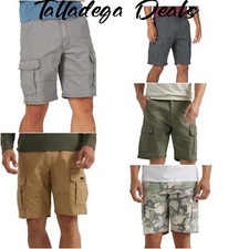 Men's Wrangler Cargo Shorts w Stretch CHOOSE COLOR, SIZE Relaxed Fit Tech Pocket