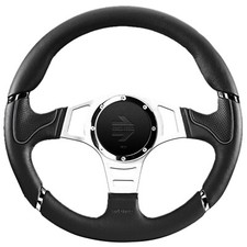 Volante MOMO Millennium nero/grigio pelle e inserti neri - 350 mm