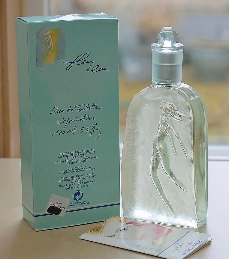 Antigo FLEUR D'EAU por ROCHAS spray Eau de Toilette 100 ml ~ 3,4 oz DESCONTINUADO 1ª versão GRANDE - Imagem 2 de 4