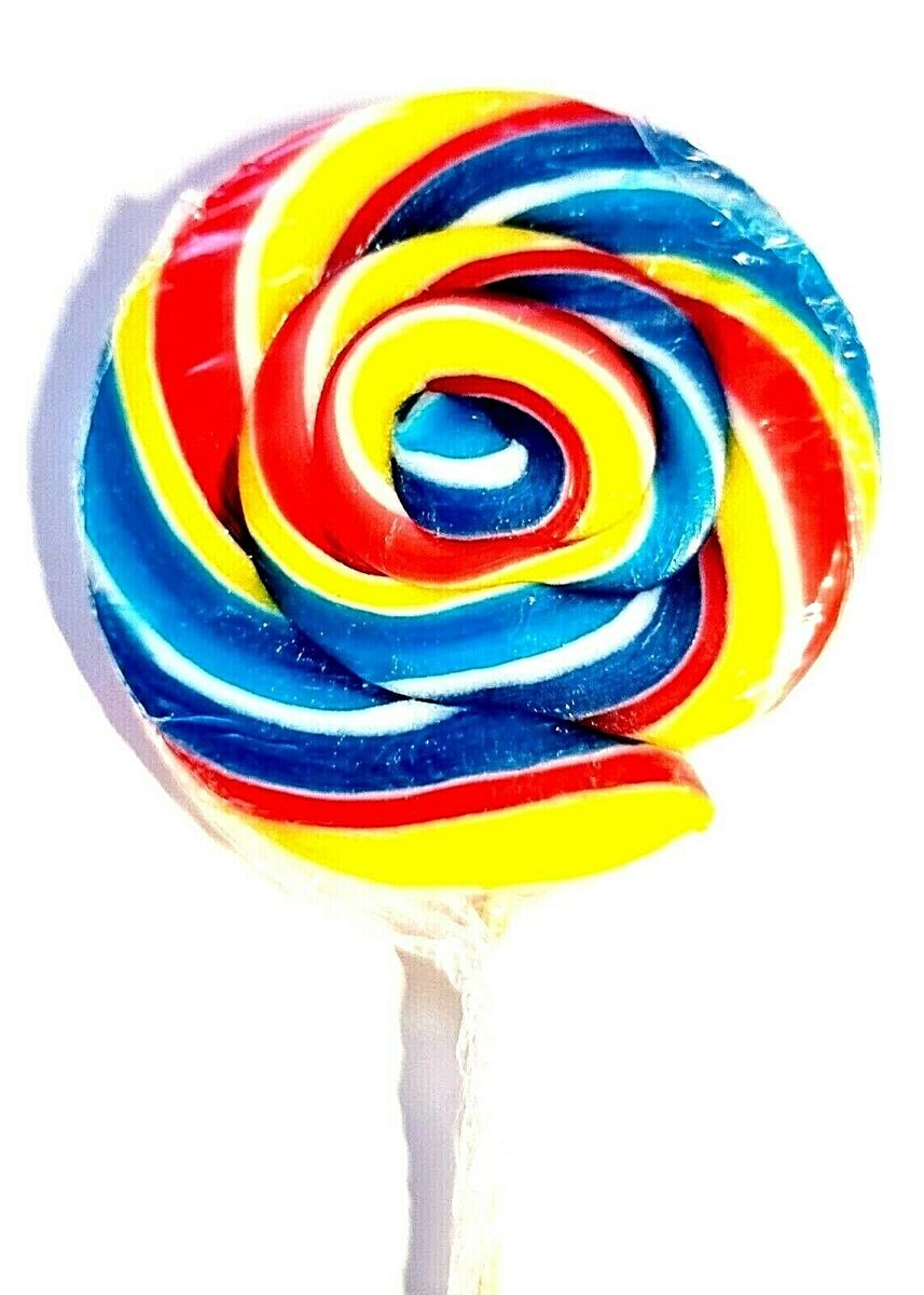 LOLLIPOPS 50 x 30g RAINBOW SWIRLY LOLLIES KIDS XMAS PARTY BAGS CAKE TOPPER  HALAL