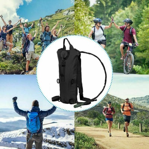 Tactical Hydration Backpack 3L Bladder Water Bags Hunting Climbing Hiking Black - Picture 7 of 8