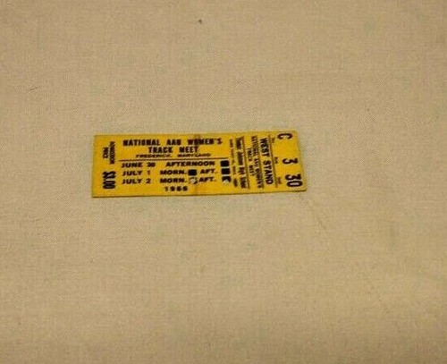 1966 NATIONAL AAU WOMENS TRACK MEET TICKET STUB GOOD CONDITION VERY RARE - Picture 3 of 4