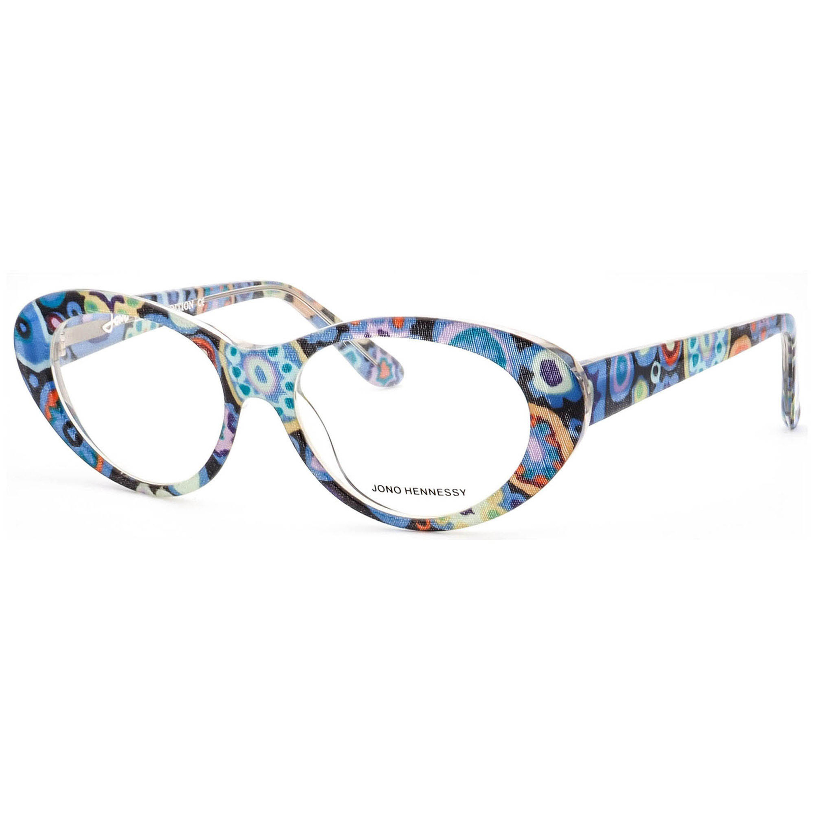 Jono Hennessy Eyeglasses 8209 C833 Limited Edition Blue Art Cat Eye 50[]17 135