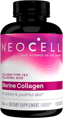 NeoCell Marine Collagen, Type 1 and 3, Hyaluronic Acid, Hydrolyzed, 120 Capsules