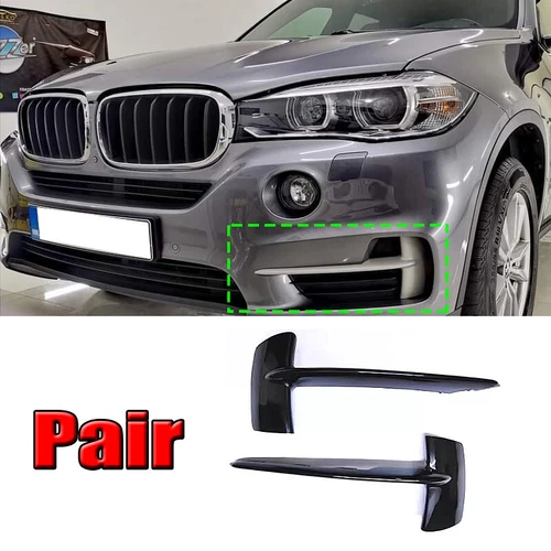 For New BMW X5 F15 LH&RH Front Bumper Pure Black Excellence Chrome Grill 7325395