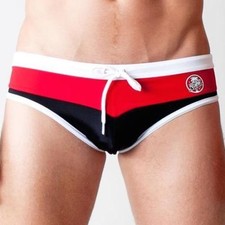 Timoteo Black & Red Swim Brief Made in USA MSRP $48.00 "X-Large" U5