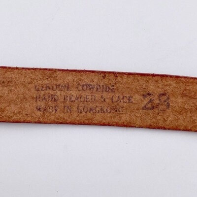 Vintage Cowhide Beaded Tooled Belt Colorado Souvenier  display picture 1