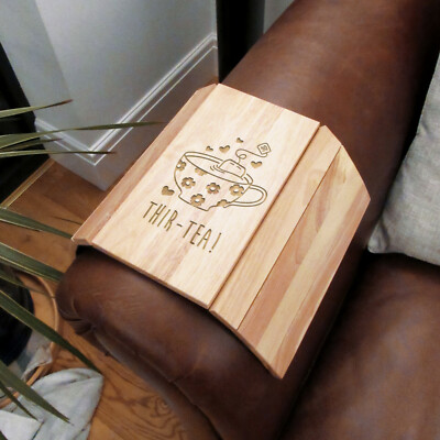 Flexibles Holz Sofa Snack Tablett DREI TEE Design 30. Geburtstag Geschenk Schwester