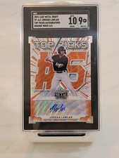 Jordan Lawlar Autographed 2021 Leaf Metal Draft Top Picks Orange Wave #/4 SGC 9