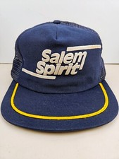 Vintage USA MADE Salem Sprint Puffy Print Trucker Hat Snapback Dad Cap