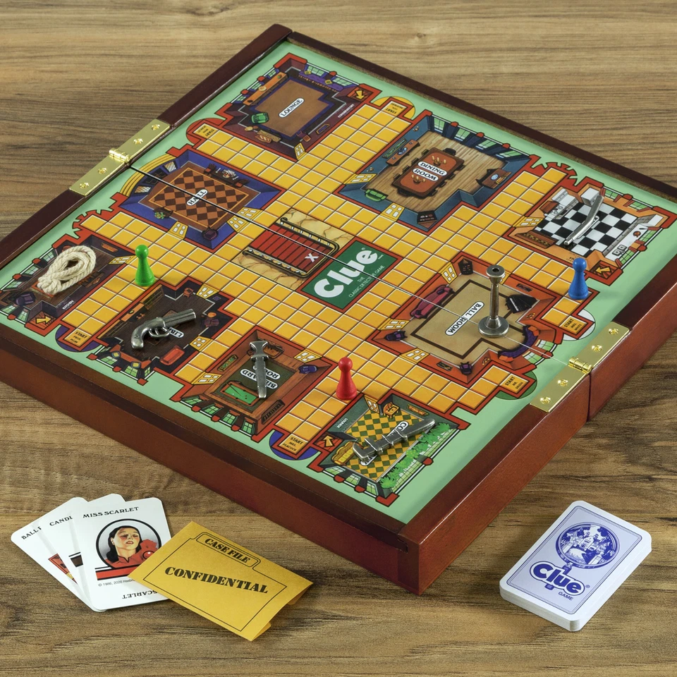 Juego de mesa plegable de madera Clue Deluxe Travel Edition Road Trip envío gratuito Foto 3 de 4