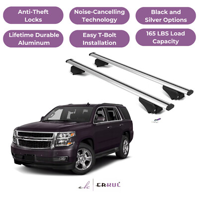ERKUL Roof Rack Cross Bars for Chevrolet Chevy Tahoe 2015-2020 - Silver