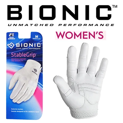BIONIC DAMEN ORTHOPÄDISCHER STABILER GRIFF CABRETTA LEDER GOLFHANDSCHUH