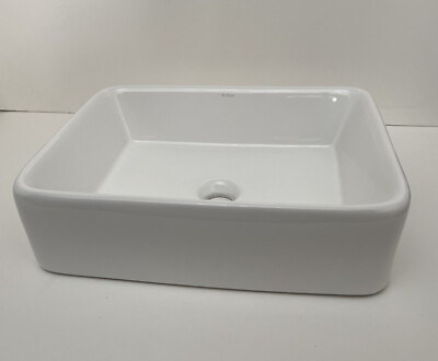 Kraus KCV-121 White Rectangular Ceramic Bathroom Sink