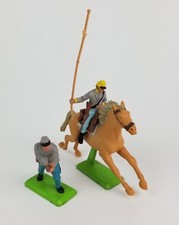 2 Vintage 1970's Britains Ltd. Horse Mounted Soldier  Infantry Diecast metal