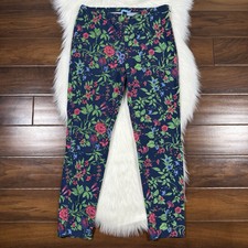 J. McLaughlin Women's Size 10 Blue Amelia Floral Margot Skinny Side Zip Pants