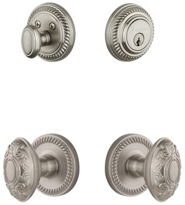 Grandeur NEWGVC_SP_ESET_238 Newport Solid Brass Single Cylinder - Nickel