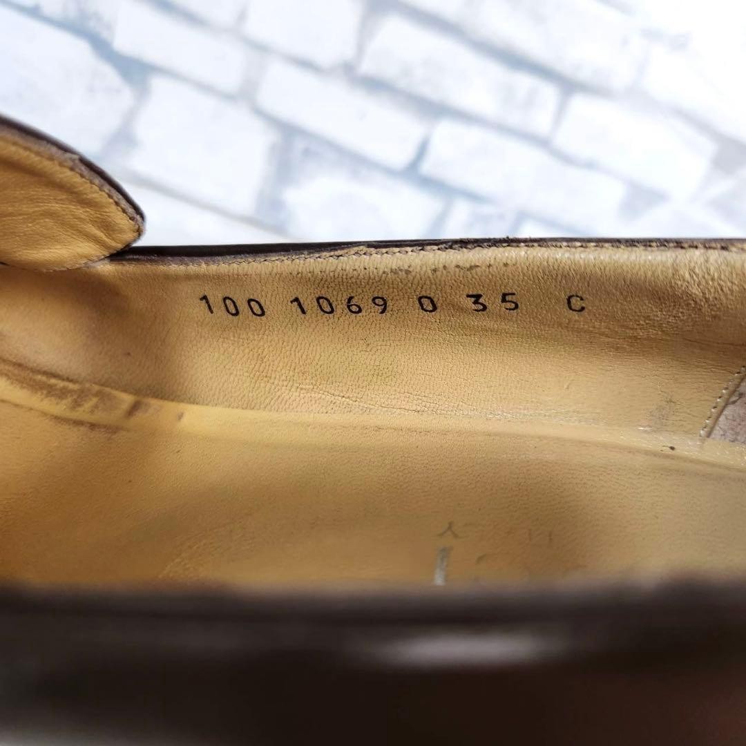 Auth Gucci Square toe Loafer Pumps Leather Brown Logo Heel EU35 US5 UK2 thumbnail 21