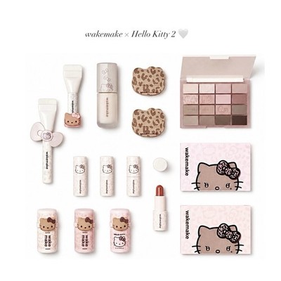 WAKEMAKE Hello Kitty Makeup Collection Limited Collab Eyeshadow Lipstick Cheek