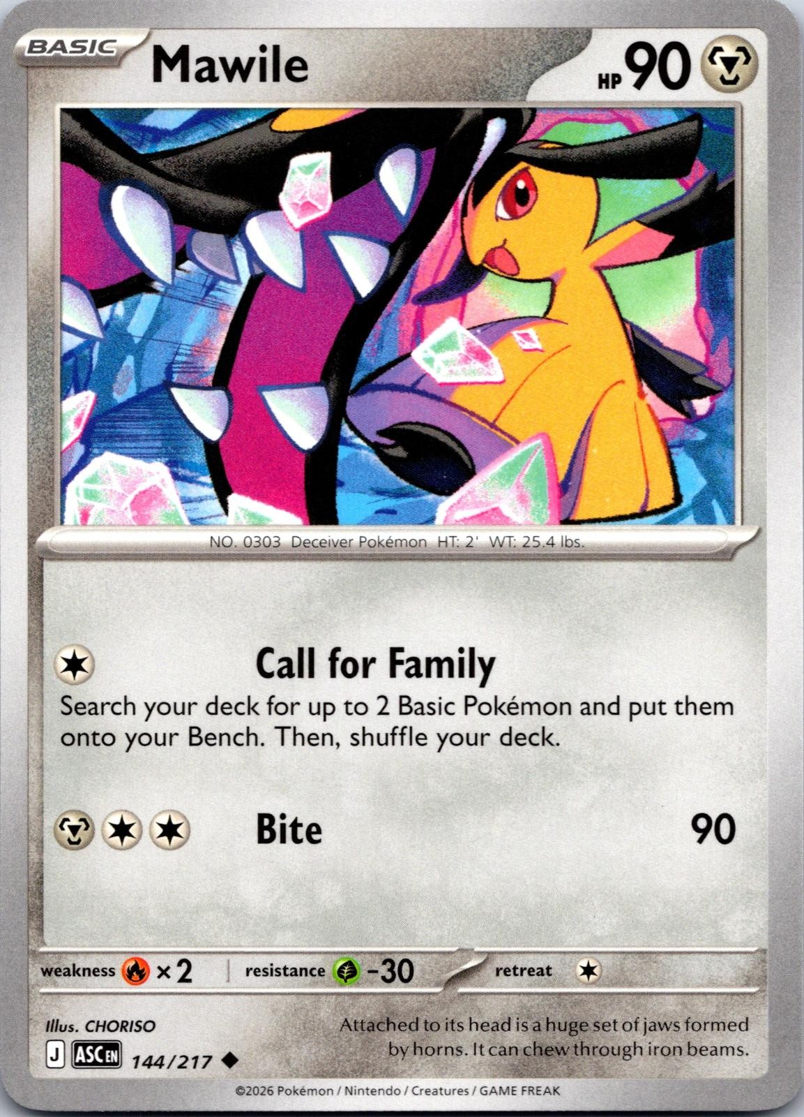 Mawile 144/217 Uncommon Ascended Heroes Pokemon Near Mint