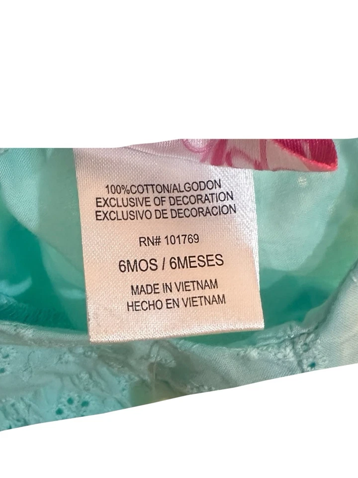 Vestido de verano Good Lad By Cracker Barrel bebé niña con Bloomers azul cielo 6 meses Foto 4 de 4