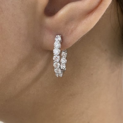 1,8 kt runde Creolen Weißgold 14 Karat Labcreated Diamant F/VS