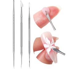 SAVILAND Nail Art Sculpture Pen: 3PCS Sculpting Tools 3pcs, Silver 