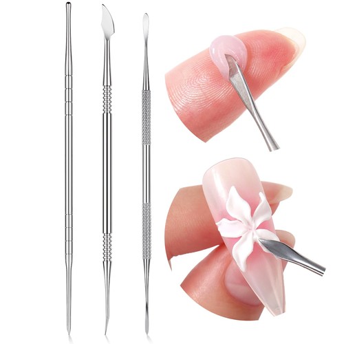 SAVILAND Nail Art Sculpture Pen: 3PCS Sculpting Tools 3pcs, Silver