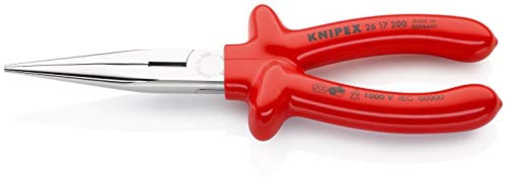 Knipex 26 17 200 Pinza per Meccanica con Becchi Mezzotondi con Tronchese, Pinza 
