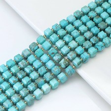 8mm Blue Turquoise Faceted Cube Beads, Sku U1828