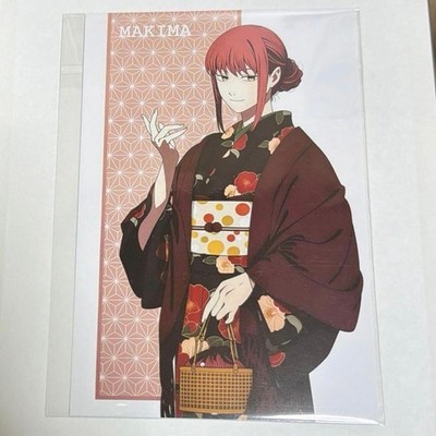 AniMate Fair Benefit Kettensäge Mann Postkarte Makima japanischer Kimono 1