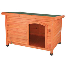 natura Classic Dog House, Flat Hinged Roof, Adjustable Legs, Brown, Medium NEW