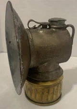 Vintage JUSTRITE Brass Carbide Coal Miners Lamp Light-untested