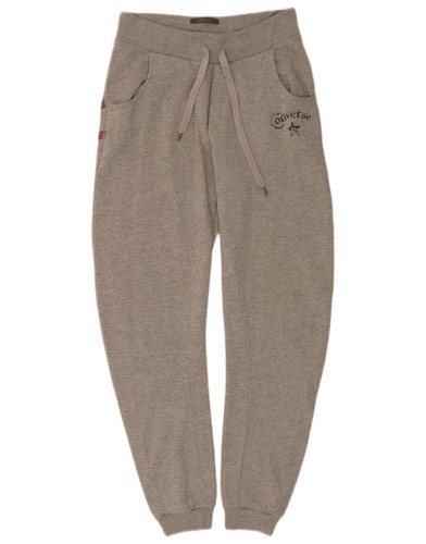 Converse, Converse Womens Graphic Tracksuit Trousers Joggers UK 10 Small Grey CU03