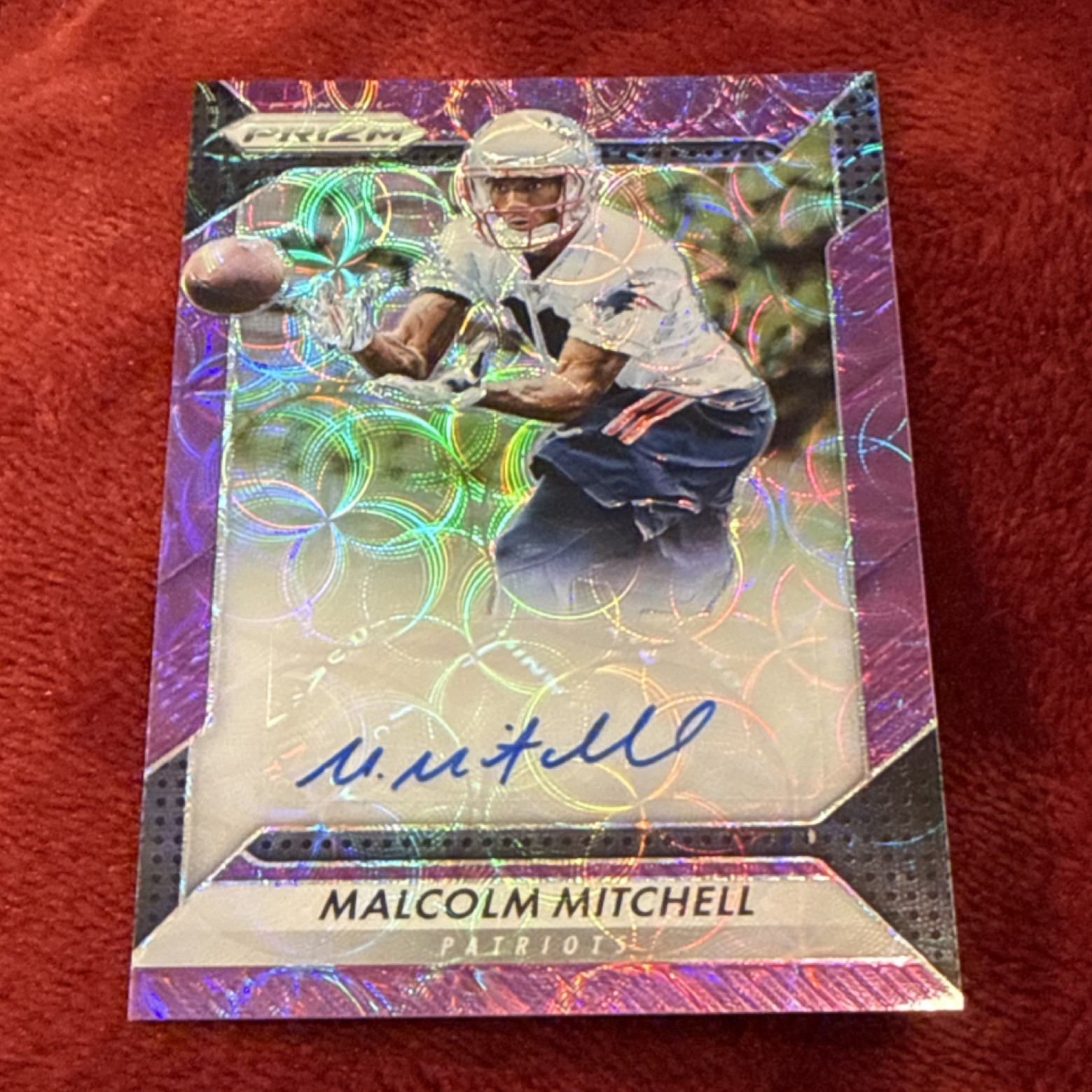 Malcolm Mitchell Panini Prizm Rookie Autograph Prizm #RAMML Purple Scope
