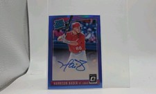 2018 Panini Donruss Optic Rated Rookie Signatures Harrison Bader RRS-HB Blue /75