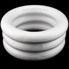 3 Pack 12" Foam Wreath Rings 2" Thick White Craft DIY Floral Decor