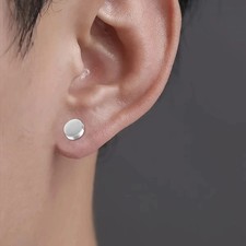 Steel Magnetic Stud Earrings 6MM For Women Men Non-Piercing Clip On Stainless