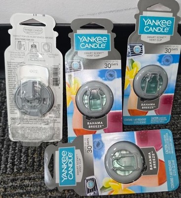 Yankee Candle Smart Scent Vent Clip Car Air Freshener- Bahama Breeze pack of 4