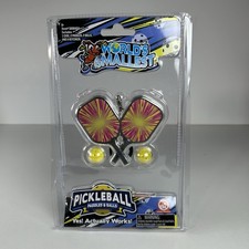 2 World's Smallest PICKLE BALL Game Toy Miniature Keychain See Description