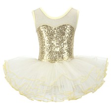 New Girls Prom Party Costume Kids Sequined Flower Dress Ballet Dress