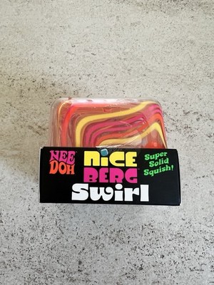 NeeDoh Nice Berg Swirl XL Giant Nee Doh Squishy Swirl Cube Orange Pink Yellow
