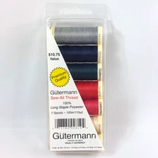 Gutermann Sew-All Polyester Thread Set - 7 Spools -Basic New