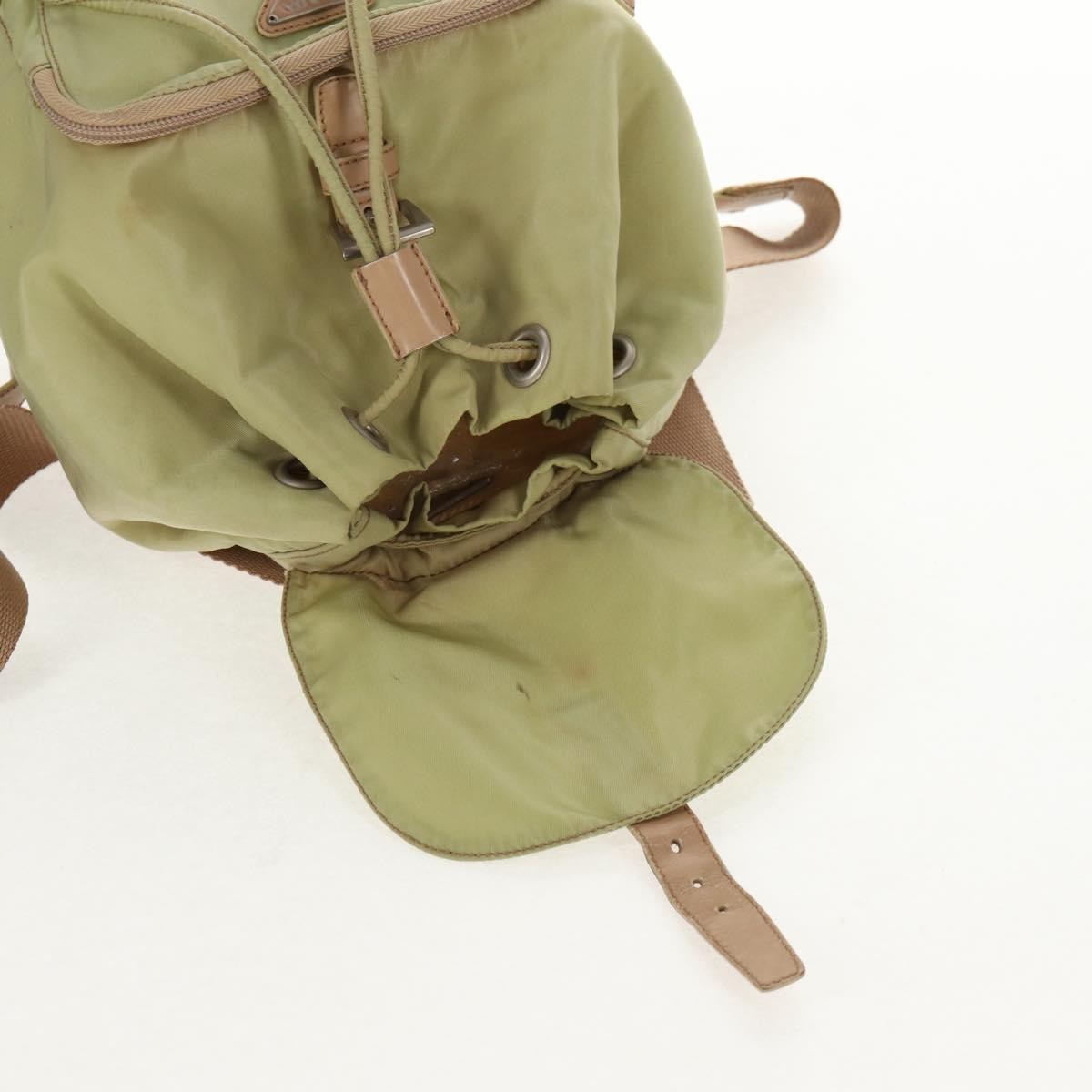 PRADA Backpack Nylon Beige Silver Auth 145849 | eBay display picture 1