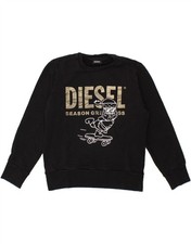 Maglione felpa DIESEL ragazzo grafica 10-11 anni cotone nero CR24