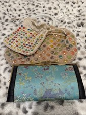 Collection Of 3 Vintage Japanese Handmade Purse/ Coin Purse/ Embroidered Wallet