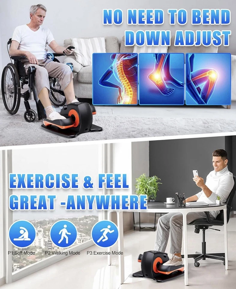 Elliptical Under Desk Elliptical Machine Electric Ellipse Leg Exerciser Quiet - Image 3 of 4