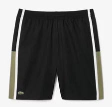 Lacoste Men's Lightweight Colorblock Stripe Tennis Shorts XL Extra Large Black