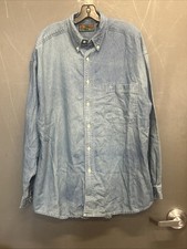 VTG Mens Jeans Wear Blue Denim Button Down Long Sleeve SZ L