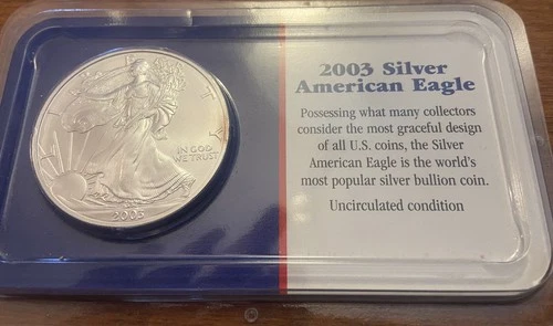 2003 American Silver Eagle Coin In Original Packaging 1oz Fine Pure Uncirculated